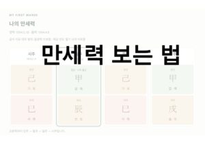만세력 보는 법｜가상 사주로 배우는 초보자 읽는 순서